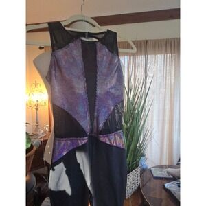 WEISSMAN - Holographic Mesh Dance Leotard Gymnastics Performance Outfit Women MA